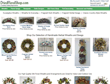 Tablet Screenshot of driedfloralshop.com